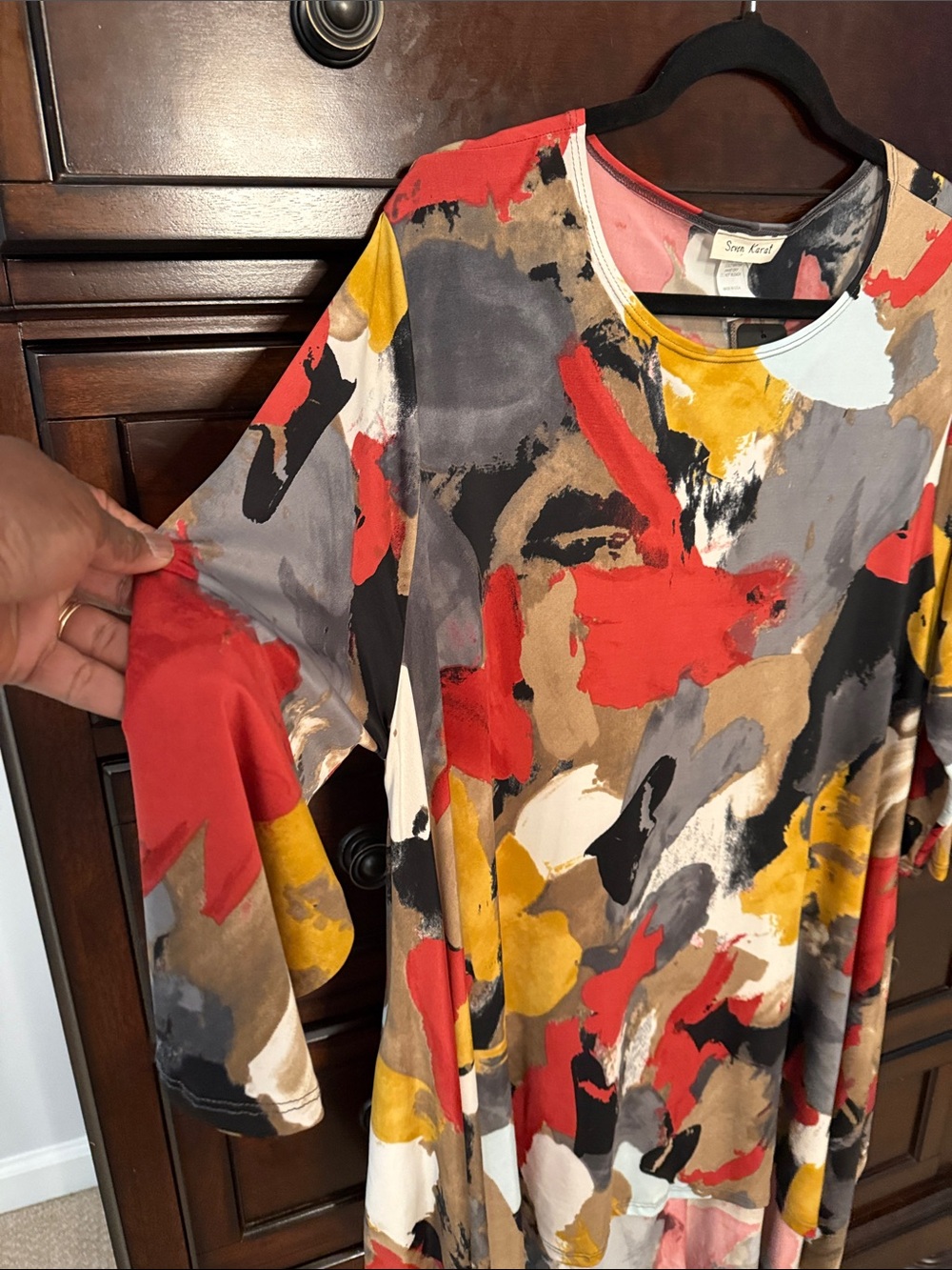 Multicolor Abstract Print Women's Pants Suit - Picture 3 of 6